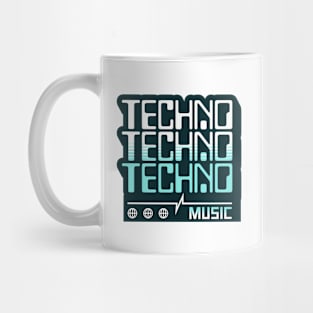 TECHNO  - Retro Computer Font  (Teal) Mug